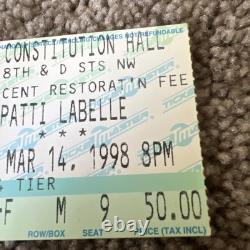 Patti Labelle Concert Ticket Stub Mar 14 1998 Dar Constitution Hall