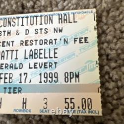 Patti Labelle Concert Ticket Stub Mar 14 1998 Dar Constitution Hall