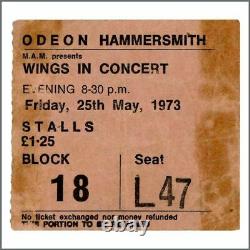 Paul McCartney & Wings 1973 Odeon Hammersmith London Concert Ticket Stub (UK)