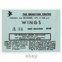 Paul McCartney & Wings 1979 The Brighton Centre Concert Ticket Stub (UK)