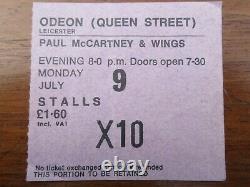 Paul McCartney + Wings Concert Ticket Stub Odeon Leicester 9 July 1973 Beatles