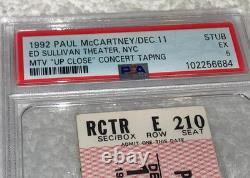 Paul Mccartney Psa Nyc 1992 Mtv Up Close Concert Taping Ticket Stub Beatles USA