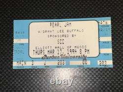 Pearl Jam 1994 tour ticket concert stub