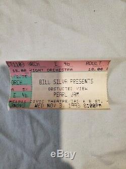 Pearl Jam Eddie Vedder Concert Poster with ticket stub. Mint condition
