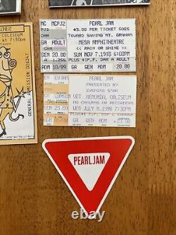 Pearl Jam Memorabilia Lot Concert Ticket Stubs, Ten Club Pubs and Sticker