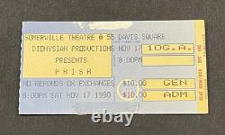 Phish 11-17-1990 Concert Ticket Stub Somerville Theatre Massachusetts