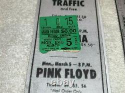 Pink Floyd 1973 Concert Ticket Stub Detroit Cobo Hall Dark Side Of The Moon Tour