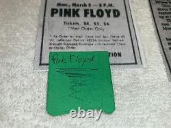 Pink Floyd 1973 Concert Ticket Stub Detroit Cobo Hall Dark Side Of The Moon Tour