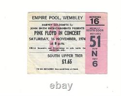 Pink Floyd 1974 Concert Ticket Novenber 16 Empire Pool, Wembley