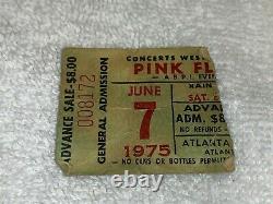 Pink Floyd 1975 Concert Tour Ticket Stub Roger Waters David Gilmour Nick Mason