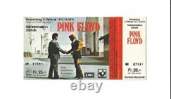 Pink Floyd 1977 Unused Zurich Switzerland Concert Ticket Febuary 3