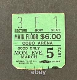 Pink Floyd 3-5-1973 Concert Ticket Stub Cobo Arena MI Dark Side of the Moon Tour