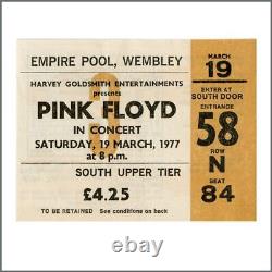 Pink Floyd Animals Empire Pool Wembley 1977 Concert Programme Ticket Stub (UK)