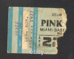Pink Floyd Concert Ticket Stub April 22 1977 Miami Baseball Stadium Florida