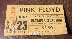 Pink Floyd Rare Concert Ticket Stub Detroit, MI 06/24/1975