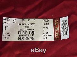 Prince Piano & A Microphone Tour Concert Ticket Stub Untorn, Unused ticket