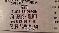 Prince Piano Tour LAST CONCERT FINAL 10PM Performance Ticket Stub Unused ticket