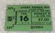 Queen 1975 Box Office Concert Ticket Stub Avery Fisher Hall Ny Freddie Mercury