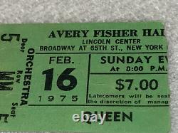 QUEEN 1975 BOX OFFICE CONCERT TICKET STUB AVERY FISHER HALL NY Freddie Mercury