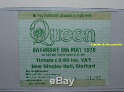 QUEEN 1978 Concert Ticket Stub BINGLEY HALL STAFFORD U. K. Freddie Mercury RARE