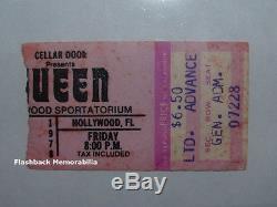 QUEEN 1978 Concert Ticket Stub HOLLYWOOD SPORTATORIUM Freddie Mercury MEGA RARE