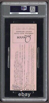 QUEEN 1979 Japan Tour Concert Ticket Stub Budokan Tokyo PSA 1.5 Freddy Mercury