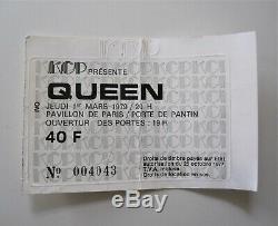 QUEEN 1979 Paris France Concert Ticket Stub French Live Killers Tour + Extras