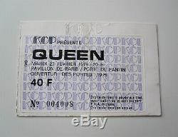 QUEEN 1979 Paris France Concert Ticket Stub Live Killers Tour 27.02.1979