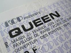 QUEEN 1979 Paris France Concert Ticket Stub Live Killers Tour 27.02.1979