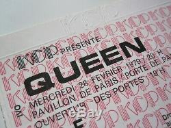 QUEEN 1979 Paris France Concert Ticket Stub Live Killers Tour Freddie Mercury