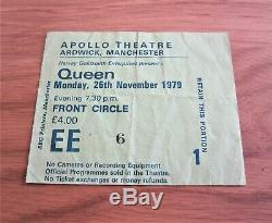 QUEEN Apollo Theatre Manchester 1979 UK Crazy Tour Concert Ticket Stub