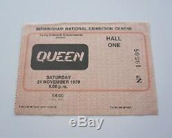 QUEEN Birmingham NEC 1979 UK Crazy Tour Concert Ticket Stub Freddie Mercury