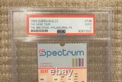 QUEEN CONCERT TICKET STUB PSA Philadelphia Spectrum 8/22/80 1980 The Game Tour