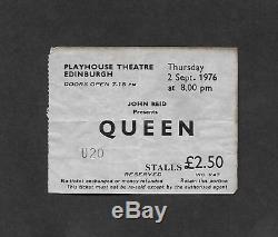 QUEEN Edinburgh Playhouse 1976 Tour UK Concert Ticket Stub Freddie Mercury