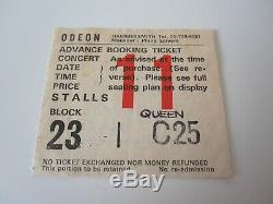 QUEEN Hammersmith Odeon London UK 1979 Concert Ticket Stub Crazy Tour