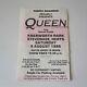 Queen Knebworth Park Ticket Stub 1986 Magic Tour Freddie Mercury Final Concert