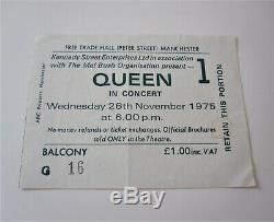 QUEEN Manchester Free Trade Hall 1975 Concert Ticket Stub UK Tour