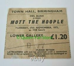 QUEEN Mott The Hoople Support Birmingham 1973 UK Tour Concert Ticket Stub