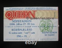 QUEEN Nepstadion Budapest Hungary 1986 A Kind Of Magic Tour Concert Ticket Stub