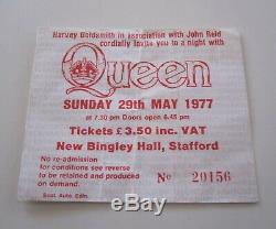 QUEEN New Bingley Hall Stafford 1977 UK Tour Concert Ticket Stub