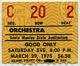 Queen Original 1975 Concert Ticket Stub Super Rare