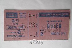 QUEEN Original 1978 CONCERT TICKET STUB Jazz Tour Madison Square Garden