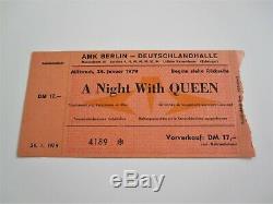 QUEEN Original Berlin Germany 1979 Live Killers Tour Concert Ticket Stub