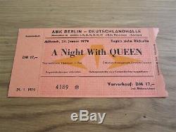 QUEEN Original Berlin Germany 1979 Live Killers Tour Concert Ticket Stub