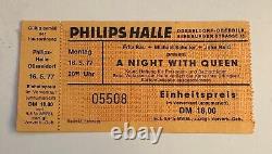 QUEEN Original Concert TICKET May 16, 1977 Philipshalle Dusseldorf, Germany