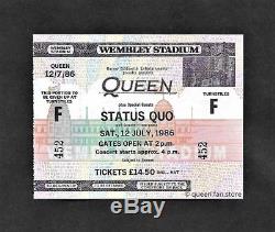 QUEEN UNUSED & COMPLETE 1986 Magic Tour Wembley Concert Ticket Stub MINT