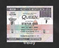 QUEEN UNUSED & COMPLETE 1986 Magic Tour Wembley Concert Ticket Stub MINT