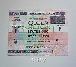 QUEEN Unused COMPLETE Magic Tour 1986 Concert Ticket Stub Wembley UK + Holder