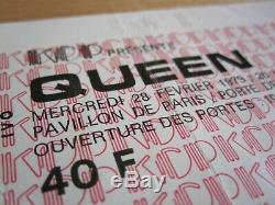 QUEEN Vintage Paris 1979 French Concert France Ticket Stub Freddie Mercury