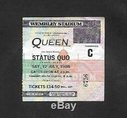 QUEEN Wembley Stadium UK 1986 Magic Tour Concert Ticket Stub Freddie Mercury